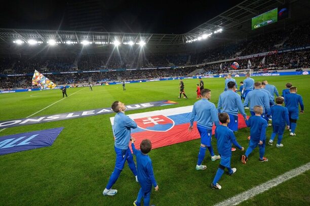 Fotbalisté Slovenska před zápasem Ligy národů se Švédskem