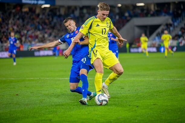 Zápas mezi Slovenskem a Švédskem v Bratislavě skončil remízou 2-2