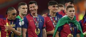 Hráči Barcelony po výhře v Copa del Rey Hráči Barcelony po výhře v Copa del Rey