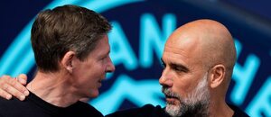 Oliver Glasner z Crystal Palace a Pep Guardiola z Manchesteru City, 32. kolo Premier League 2024–25 Oliver Glasner z Crystal Palace a Pep Guardiola z Manchesteru City, 32. kolo Premier League 2024–25