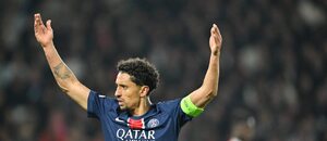 Marquinhos během odvetného zápasu s Arsenalem, semifinále Ligy mistrů 2024–25 Marquinhos během odvetného zápasu s Arsenalem, semifinále Ligy mistrů 2024–25