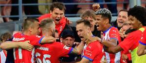 Hráči Zbrojovky Brno se radují z gólu Hráči Zbrojovky Brno se radují z gólu