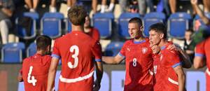Češi se radují z gólu proti Skotsku Češi se radují z gólu proti Skotsku
