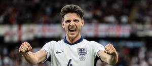 Declan Rice slaví gól do sítě Andorry Declan Rice slaví gól do sítě Andorry