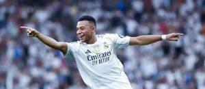 Kylian Mbappé slaví gól do sítě Espanyolu Kylian Mbappé slaví gól do sítě Espanyolu