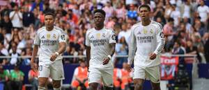 Vrátí se Real v Kazachstánu na vítěznou vlnu? Zleva Mbappé, Vinícius a Bellingham Vrátí se Real v Kazachstánu na vítěznou vlnu? Zleva Mbappé, Vinícius a Bellingham