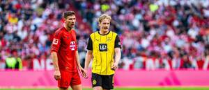 Leon Goretzka z Bayernu a Julian Brandt z Dortmundu Leon Goretzka z Bayernu a Julian Brandt z Dortmundu